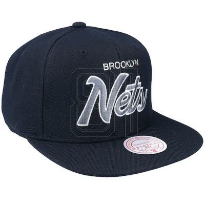 2. Mitchell & Ness NBA Brooklyn Nets Team Script 2.0 Snapback Nets Cap HHSS3280-BNEYYPPPBLCK