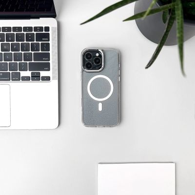 4. Glitter Case MagSafe Kompatibel für iPhone 17 Pro Max - Halbtransparent