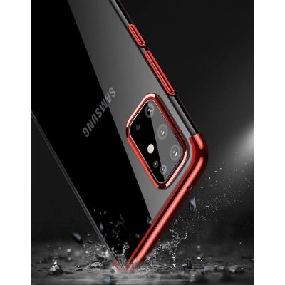 9. Clear Color Silikon Gel Electroplating frame Handyhülle Schutzhülle für Samsung Galaxy A72 4G blau