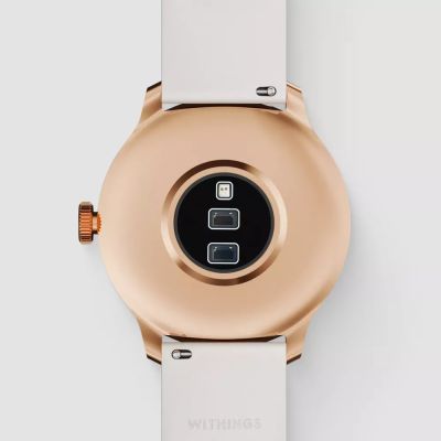2. Withings Scanwatch Light – eine Uhr mit EKG-Funktion, Herzfrequenz- und SpO2-Messung sowie Aktivitäts- und Schlafüberwachung (37 mm, Roségold-Sand)
