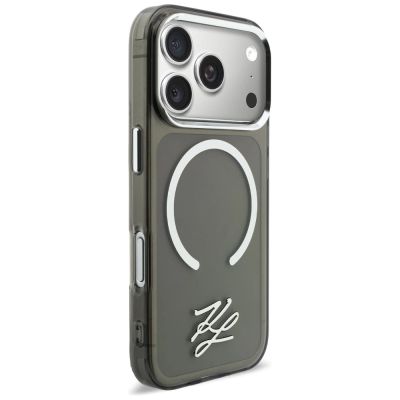 4. Karl Lagerfeld IML KL Script Logo MagSafe Hülle für iPhone 17 Pro - Schwarz