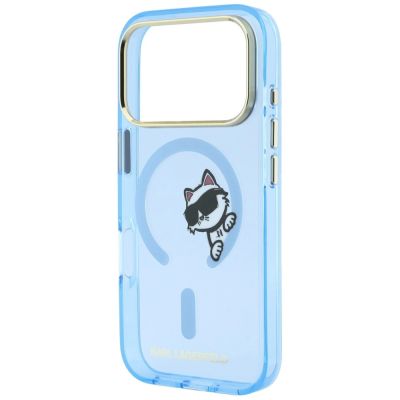 6. Karl Lagerfeld Peekaboo Logo MagSafe Hülle für iPhone 18 Pro / 17 Pro - hellblau
