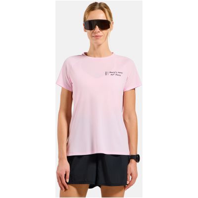 2. Damen-Kurzarmshirt ODLO T-Shirt Crew Neck S/S ESSENTIAL PRINT, rosa