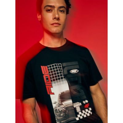 6. Herren-T-Shirt mit Aufdruck, regulär, Größe 4F 4FRAW26TTSHM4447-20S