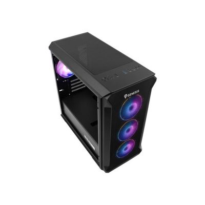 34. NATEC Genesis Irid 503 ARGB NPC-1559 Gehäuse (Micro-ATX, Mini-ITX; Schwarz)