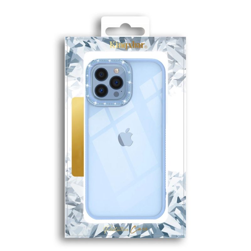 5. Kingxbar Sparkle Series Hülle iPhone 13 Pro mit blauer Kristallrückseite