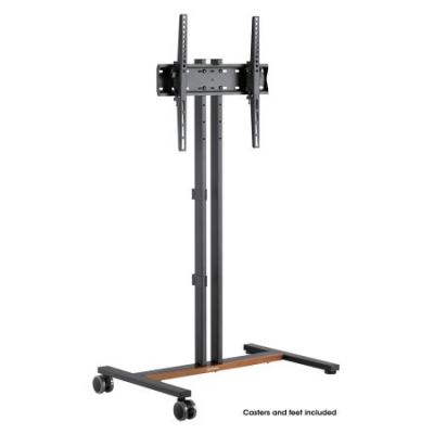 4. Mobiler TV-Ständer für 34-55 Zoll, bis 35 kg, höhenverstellbarer Boden