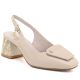 Beige Lederpumps mit freiem Absatz Artiker 58C0672
