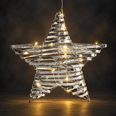 4. DEKORATIVER STERN 20 LED 30 CM SILBER