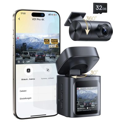 4. Baseus PrimeTrip VD1 Pro Auto-DVR 4K+1080p mit Akku – Schwarz