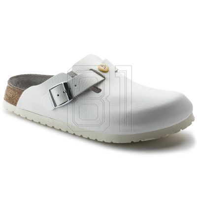 Birkenstock Boston ESD White Damen Clogs Naturleder schmale medizinische Hausschuhe (0061378)