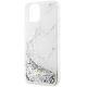 6. Guess Liquid Glitter Marble Hülle für iPhone 14 – Weiß