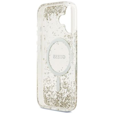 7. Guess Resin Bottom Glitter MagSafe Hülle für iPhone 17 - Gold