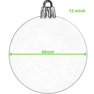 7. 12 dekorative Kunststoffkugeln, 60 mm, Noelle