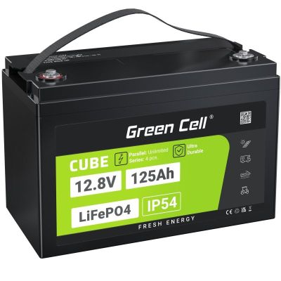 29. Green Cell CUBE LiFePO4-Akku 125 Ah 12 V/12,8 V 1600 Wh LFPGC12V125AH