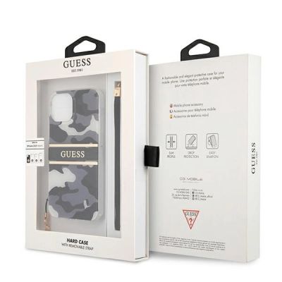 8. Guess GUHCP13SKCABBK iPhone 13 mini 5.4" schwarz/schwarz Hardcase Camo Strap Collection