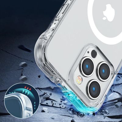 10. Joyroom Magnetic Defender Magnetische Hülle für iPhone 14 Plus gepanzerte Hülle mit Hakenständer durchsichtig (MagSafe-kompatibel)