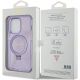 8. Guess Ring Stand Script Glitter MagSafe Hülle für iPhone 15 Pro – Lila
