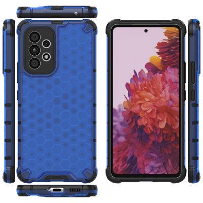 21. Gepanzerte Wabenhülle mit Gelrahmen für Samsung Galaxy A73 schwarz