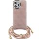 2. Guess Crossbody Cord 4G Print Hülle für iPhone 15 Pro – Rosa