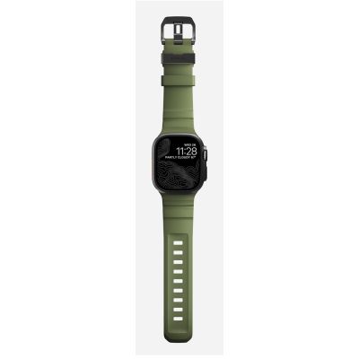 5. Nomad Rocky Point Armband, schwarzes Leder, Titan