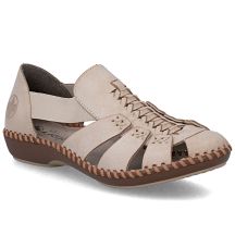 Beige Damen-Ledersandalen Rieker M1679-60