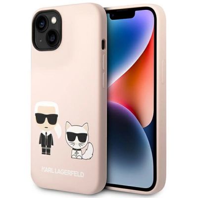 Karl Lagerfeld KLHMP14MSSKCI iPhone 14 Plus 6.7" Hardcase hellrosa / hellrosa Silikon Karl & Choupette Magsafe