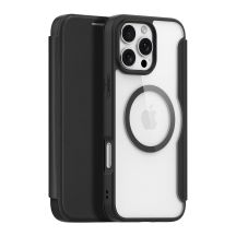 Dux Ducis Skin X Pro Hülle für iPhone 16 Pro Max mit MagSafe und Klappe – Schwarz