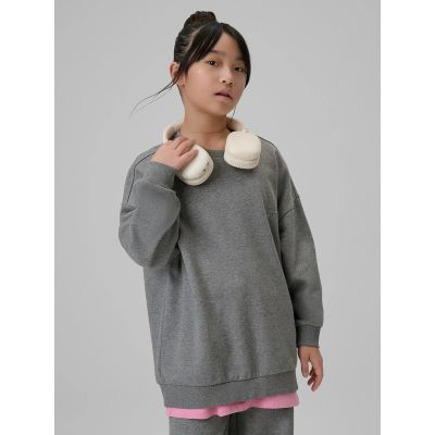 7. Lockerer Mädchen-Sweatshirt ohne Kapuze, Größe 4F 4FJRSS26TSWSF2624-25M