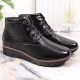 6. Gefütterte schwarze Lackleder-Stiefeletten mit Keilabsatz Filippo