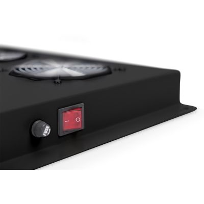 2. Digitus 19"-Lüftungspanel für Serverschränke der Unique-Serie, 4 x Lüfter, Thermostat, Schwarz