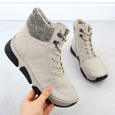 2. Bequeme beige Damenstiefeletten Rieker 45955-60