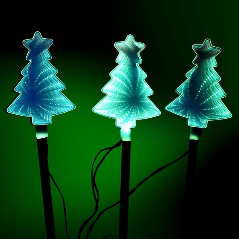 5. Dekorative Gartenlampen, Wegeleuchten, 3-teilig, Weihnachtsbaumspiegel