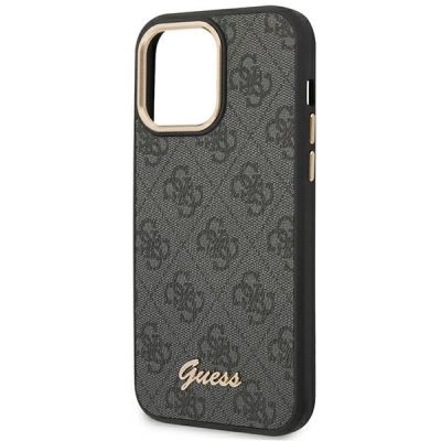 6. Guess 4G Vintage Gold Logo Hülle für iPhone 14 Pro - Schwarz