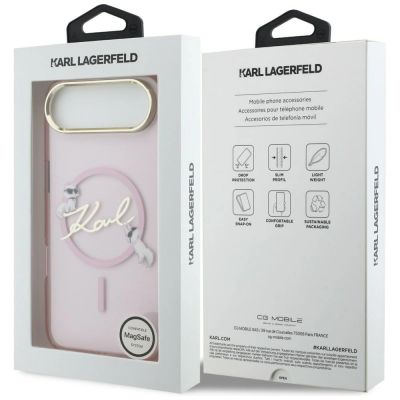 8. Karl Lagerfeld IML Choupettes Karl Script Logo MagSafe iPhone Air Hülle - Pink