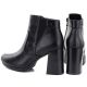 5. Damen-Ankle-Boots mit Blockabsatz und Plateau, gefüttert, schwarz, M.Daszyński AF125B-1