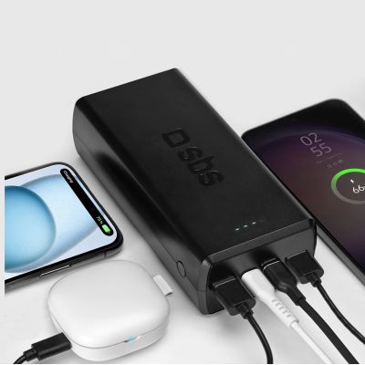6. Powerbank SBS TTBB30000PD20K 30000 mAh 2 x USB-C 2 x USB-A - Schwarz