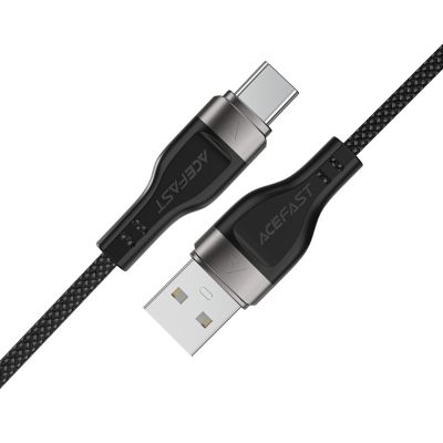 2. Acefast C11-04 USB-A - USB-C 3A Kabel 1,2m Magnetgeflecht - Schwarz