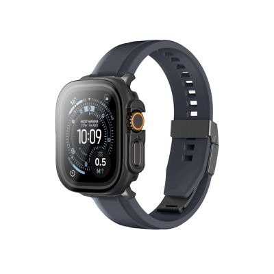 6. AmazingThing Radix Displayschutzfolie aus Glas mit Hülle für Apple Watch Ultra 3 49 mm – Schwarz