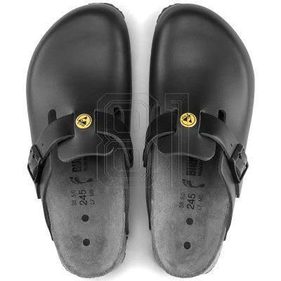 8. Birkenstock Boston ESD Black Damen Clogs, Naturleder, schmale medizinische Hausschuhe (0061368)