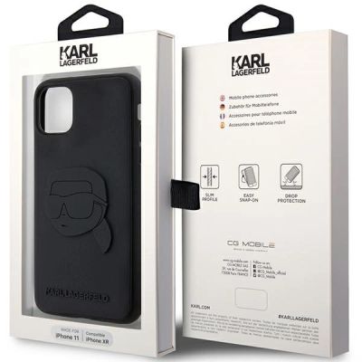 8. Karl Lagerfeld KLHCN613DRKNK iPhone 11 / Xr 6,1" schwarz/schwarz Hartschale Gummi Karl Head 3D