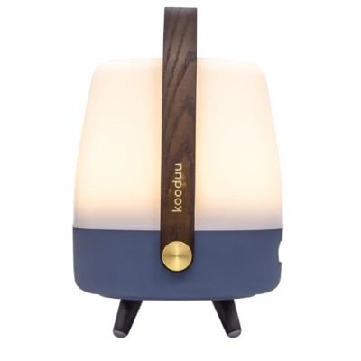 3. Kooduu Lite-up PLAY Mini Tragbarer Mono-Lautsprecher Blau, Weiß, Holz 8W