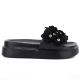 2. Schwarze Damen-Plateau-Flip-Flops mit Blumenmuster von D&A by S.Barski, Modell MR61-9015