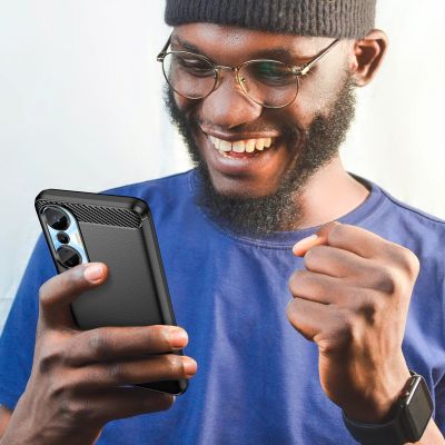 7. Carbon Case Hülle für Infinix Hot 20S flexible Silikon Carbon Hülle schwarz
