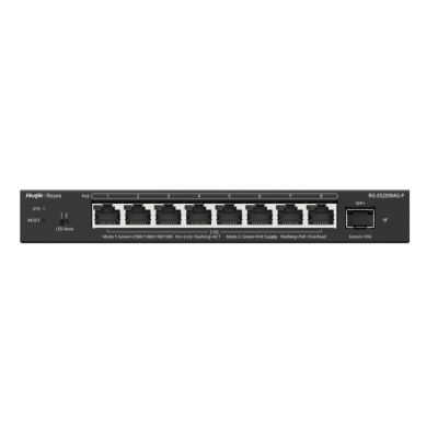 2. Ruijie Networks RG-ES209MG-P Netzwerk-Switch, Managed L2 2,5G Ethernet (100/1000/2500), PoE-fähig, Schwarz
