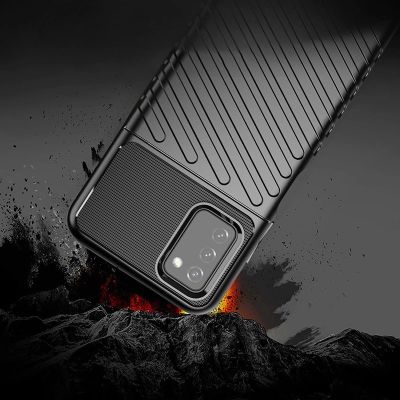 8. Thunder Case Flexibel Robuste Panzer Handyhülle TPU Schutzhülle für Samsung Galaxy A03s schwarz