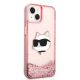 4. Karl Lagerfeld Glitter Choupette Head Hülle für iPhone 14 Plus – Rosa