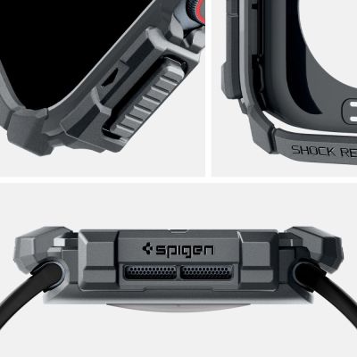 8. Spigen Rugged Armor Hülle für Apple Watch 10 46 mm – Grau