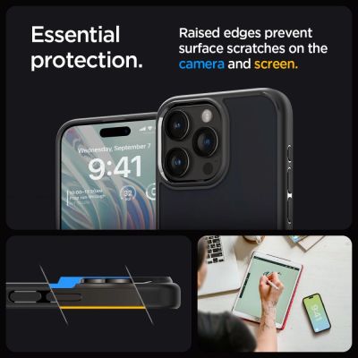 8. Spigen Ultra Hybrid-Hülle für iPhone 15 Pro – transparent und schwarz