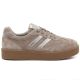 6. Beigefarbene Plateau-Sneaker aus Leder für Damen, S.Barski LR62-7107